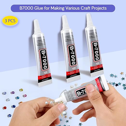 3PCS Jewelry Glue - 15ML/0.5fl oz Clear DIY Craft Glue for Rhinestones, Waterproof Strong Bond Adhesive for Phone Repair, Nail Art, Shoes, Fabric, Metal, Glass