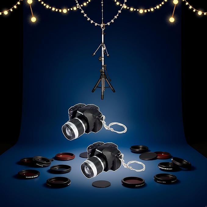2Pcs Camera Keychain with Sound, Key Ring Decor Bag Wallet Pendant, Mini Camera Design Keychain Cute Novelty Ring Child Toy Kids Key Chain Pendant Creative Gift Key Chain Decorative
