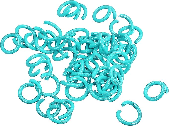 uxcell Open Jump Rings, 10mm Colorful O-Ring Connectors for DIY Crafts Jewelry Making, Carbon Steel, Mint, 100Pcs