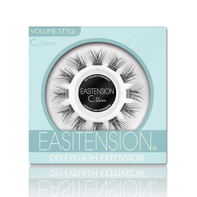 DIY Eyelash Extension, 3D Effect Individual Glue Bonded Clusters Volume Lashes pack, Home Eyelash Extension Lashes Pack (12MM-Volume)