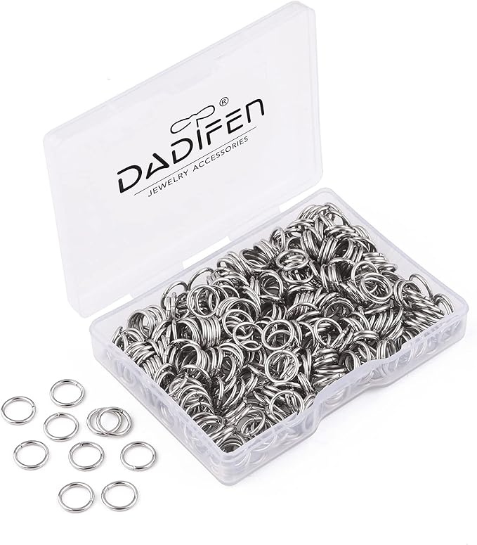 400pcs 304 Stainless Steel Jump Rings for Jewelry Making Silver Open Jump Rings 21Gauge 1x8mm Boxed Jewelry Making Findings O Ring for Earrings Necklace Connectors