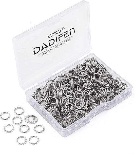 400pcs 304 Stainless Steel Jump Rings for Jewelry Making Silver Open Jump Rings 21Gauge 1x8mm Boxed Jewelry Making Findings O Ring for Earrings Necklace Connectors