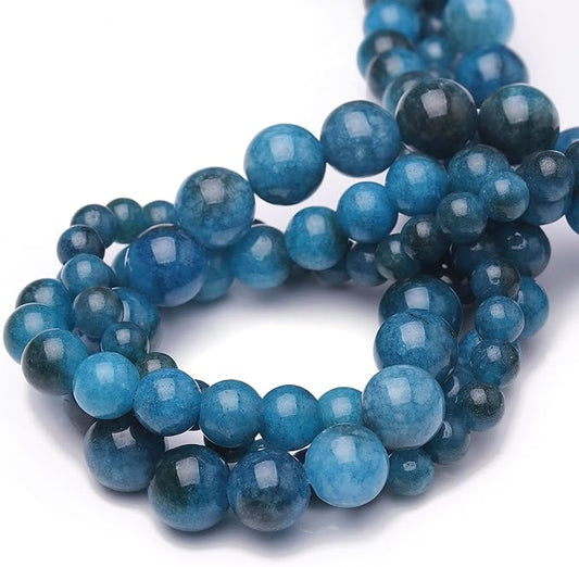 8mm Natural Stone Beads for Jewelry Making,Apatite Polished Smooth Round Gemstone Beads for Bracelet Necklace 15 Inch