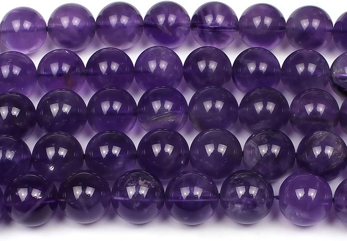 MJDCB 5A Natural South Africa Amethyst Gemstone Round Stone Beads for Jewelry Making DIY Bracelet Necklace (4mm)