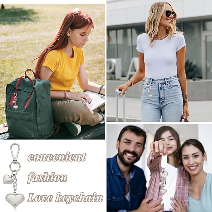 Heart KeyChain for Women Bagchain Gold Silver Fashion Keychains Accessories
