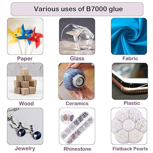 B7000 Jewelry Glue for Jewelry Making, FITTDYHE 3PCS 50ML/1.69 fl oz Clear B-7000 Glue Rhinestone, Multipurpose Super Adhesive for Phone Repair Nail Art Wood Glass Charms
