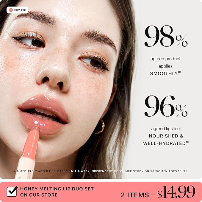 Nature Republic HONEY MELTING LIP (02 FIG) SOFT LIP STICK, Hydrating Gloss, Moisturizing balms, Sheer tint, Shine & Nude, Glowy Finish, korean make up