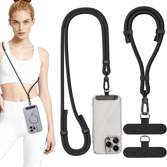 4 Pack Phone Lanyard & Wrist Strap, Cell Phone Lanyard for Around The Neck Adjustable Phone Strap for Most Smartphones