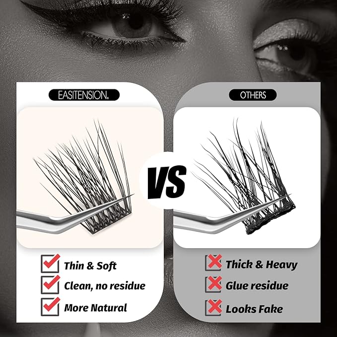 DIY Eyelash Extension Lash Clusters 120 Clusters False Eyelash 3D Effect Individual Natural Lashes Set at Home Eyelash Extension Kit Lashes Pack Natural Mixed