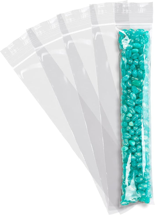 APQ Clear Plastic Reclosable Zipper Bags, 2 x 12 Inches. Pack of 1000 Reclosable Plastic Bags with Zipper Closure. 2 Mil Plastic Jewelry Bags. Waterproof Reclosable Zip Bags for Industrial Use