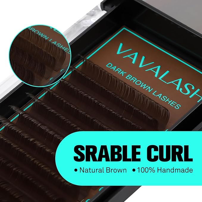VAVALASH Colored Lash Extensions Dark Brown Eyelash Extensions 0.03 0.05 0.07 0.15 Volume Lash Extension 13-20mm Mixed Lashes C D Curl Premium color Lashes Extension(Dark Brown-0.15-CC-13-20mm)
