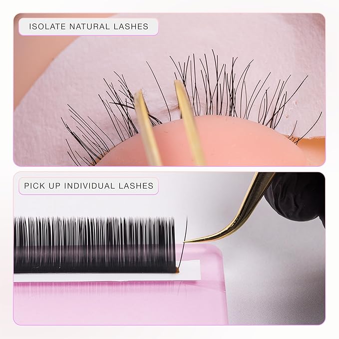 Curacoro Lash Tweezer - Professional & Precision Fiber Tip Grip Lash Tweezers for Eyelash Extensions, Multi Shapes & Purposes Tweezers for Volume, Isolation & Classic Lashes (Silver, Lashy and Classy)