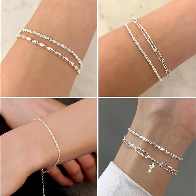 33 Feet Stainless Steel Sparkle Chains Roll, 2.5mm Width 304 Stainless Steel Dainty Twisted Singapore Chain Bulk Spool for Jewelry Making DIY Craft