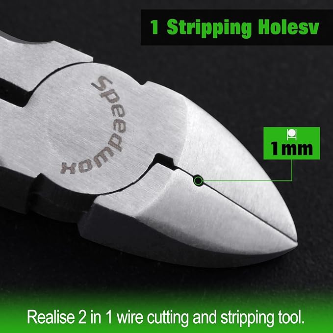 SPEEDWOX 4-Inch Mini Diagonal Cutting Pliers with Wire Stripping Holes for Jewelry Making and Crafting