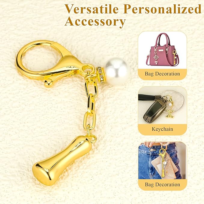 VICKHU Gold Plated Bubble Initial Letter Cute Keychain for Women Car Key Purse Decorative Keyring Handbag Charms Fashion