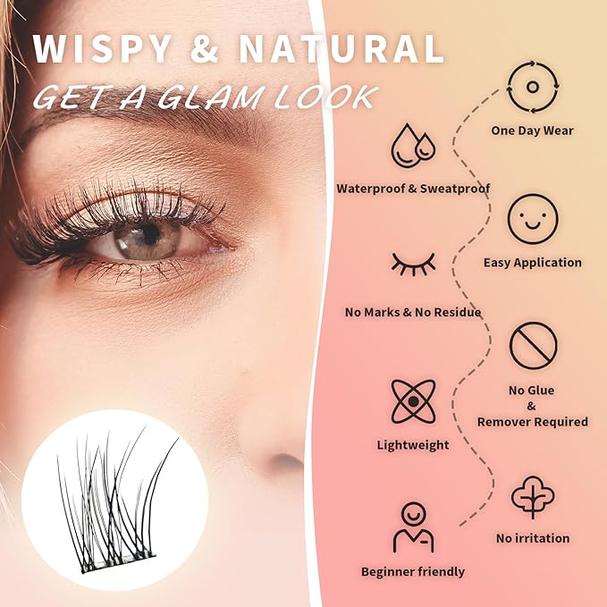 Tecxin-Mix Natural Lash Clusters Kit Extentions Korean Self Adhesive Clusters False Eyelashes Easy Appy,Press On Pre-glued Tech,No Glue,and No Sticky Residue,10-12mm 120 Pcs Gift for Women, Her, Wife