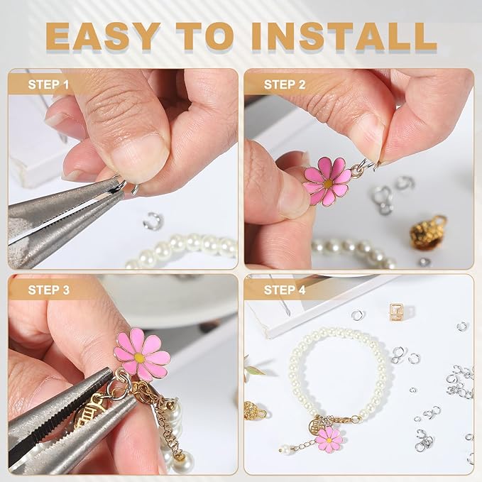uxcell 120pcs Open Jump Rings, 6mm Stainless Steel Split O Rings 1.2mm Thick Connector Ring for Bracelet Necklace Pendant Jewelry Keychain DIY Craft Making, Silver