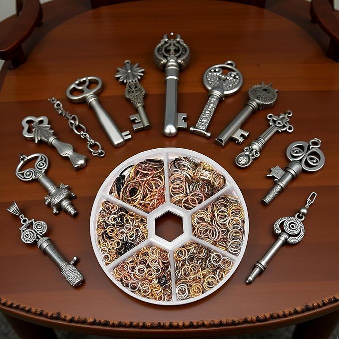 1940 Pcs Multicolour Metal Jump Rings Small Crafts Jump Jewelry Connectors Assorted Size Connector Rings Open O for Keychain Making Jewelry Findings