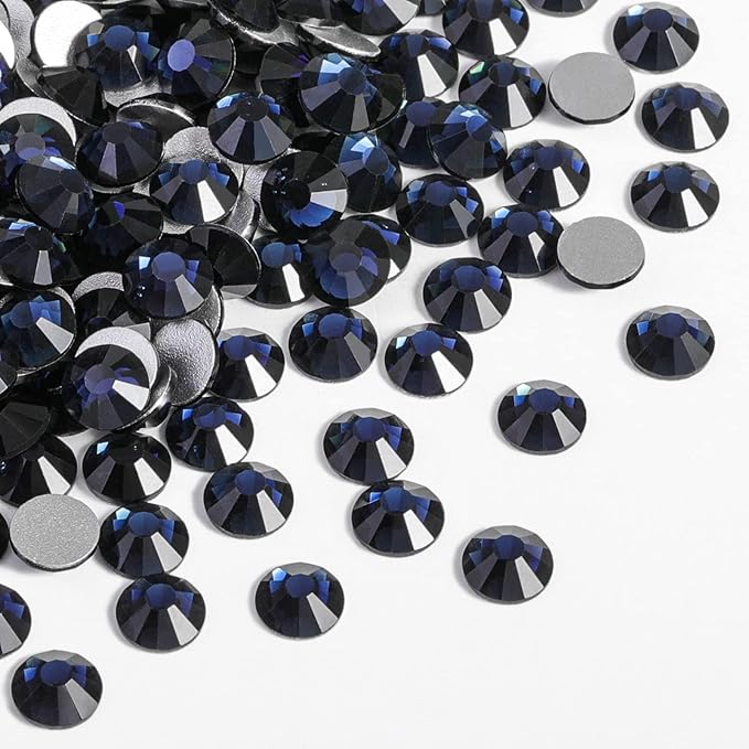 Beadsland Flat Back Crystal Rhinestones Round Gems for Nail Art and Craft Glue Fix, Montana, 10mm, SS50/144pcs