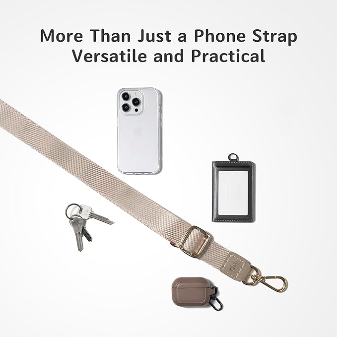 EKAX-Adjustable Anti-Theft Phone Lanyard Crossbody and Neck Strap with 2 Tether Tabs, Hands-Free Strap for Wallet, Keys,