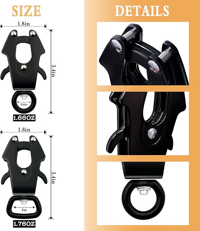 2 Pcs Frog Clip Dog Leash Clasp 360 Degree Swivel Clip Heavy Duty Quick Release and Locking Dog Leash Buckle for Linking Pet Collar (Large)