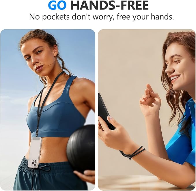 4 Pack Phone Lanyard & Wrist Strap, Cell Phone Lanyard for Around The Neck Adjustable Phone Strap for Most Smartphones