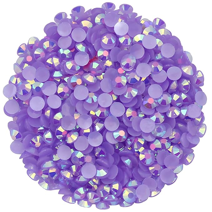 1440 Pcs SS20 5mm Flatback Rhinestones for Nails Art Crafts Glitter Round Shine Gems AB Crystals DIY Clothes Shoes （Purple AB）
