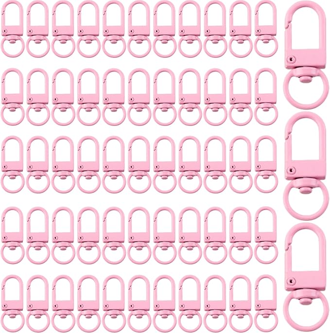 KJML DIY Keychain clip 60pcs Swivel Snap Lobster Claw Keychain Clasps Lanyard Hardware Key Chain Hooks for Bag Charm