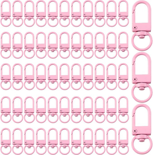 KJML DIY Keychain clip 60pcs Swivel Snap Lobster Claw Keychain Clasps Lanyard Hardware Key Chain Hooks for Bag Charm