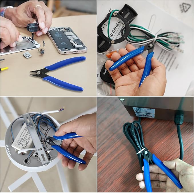 5 Inch Micro Flush Cutter, 5Pack Small Wire Cutters Spring Loaded Cutting Pliers, Wire Cutters for Jewelry Making, Soft Copper Wire, Floral, Electronics, Model Craft, Heating Wire, 3D Print