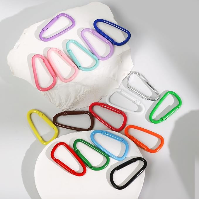 Colorful D Spring Carabiners Keychain Clip,D Spring Clip Aluminum Hook Accessories Snap Link Key Chain Ring Hook