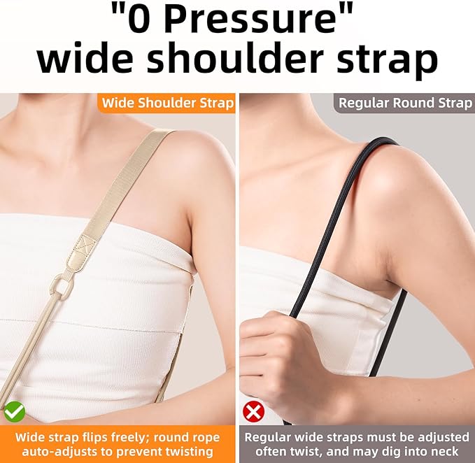 Phone Lanyard Crossbody & Neck, Adjustable Wide Strap with Anti-Loss Lock for iPhone Samsung - Universal Hands Free