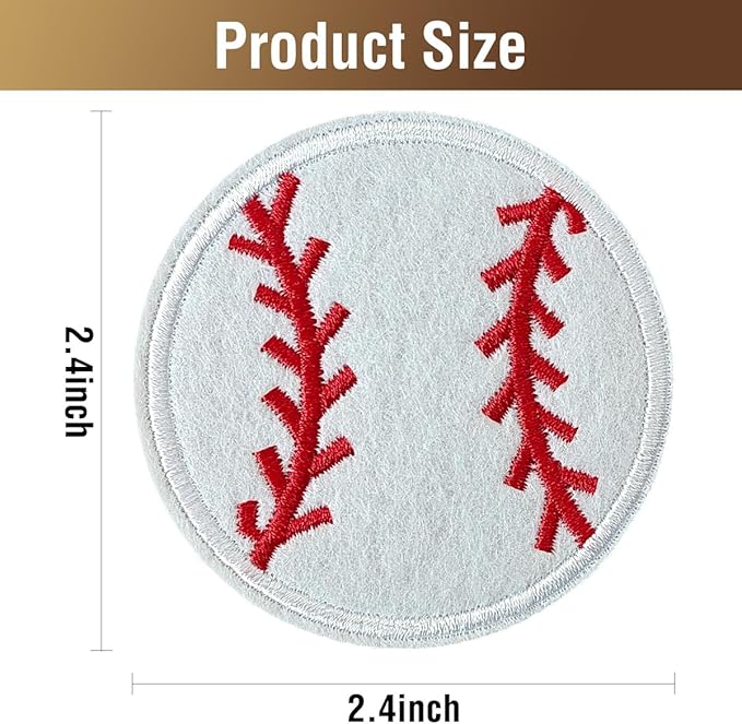 WILDREEDS 12pcs Iron on Baseball Softball Patches, Embroidered Appliques Patch for Sport Cap Shirts Jackets Hats Jeans Shoes Bags-2.5 Inch