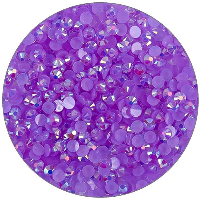 3000 Pieces SS12 3mm Flatback Rhinestones Clear Glasses Round Gems AB Crystals for Nail Art DIY Crafts Clothes Glitter Stones （Purple）
