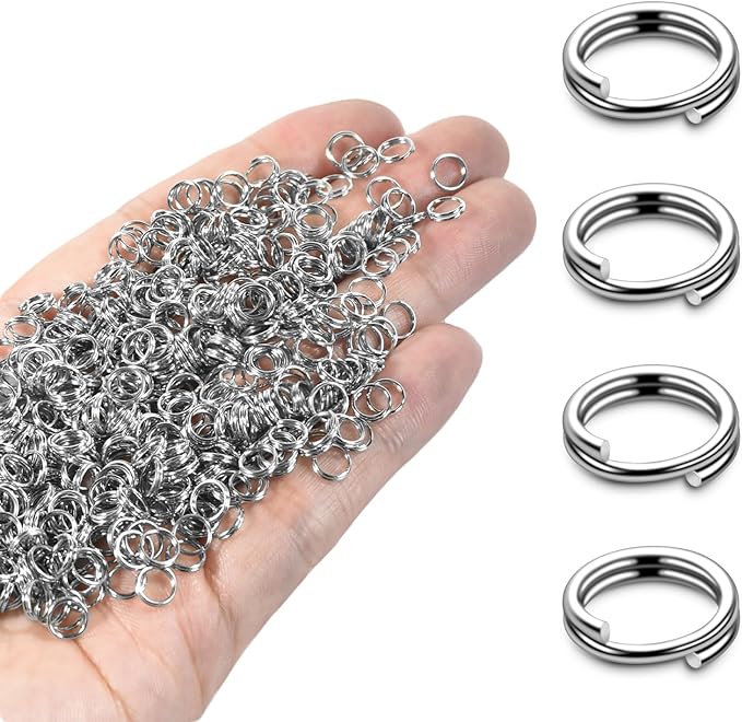 6mm 300 PCS Silver Tiny Split Ring for Jewelry Making, Double Loops Split Jump Rings Necklaces Bracelets Earrings Metal Mini Key Rings DIY Craft Hardware