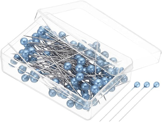 PATIKIL Sewing Pins, 600 Pcs 1.5 Inch Straight Pin with Plastic Pearlized Ball Head for Fabric, Decorative, Jewelry DIY, Craft and Sewing Project, Sky Blue