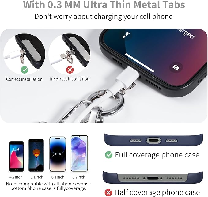 Clip and Go Strap for Phone with Wallet Crossbody Phone Lanyard with Anti-Theft Zipper Pouch Detachable Quilted Wrist Wallet with RFID and ID Window for Daily Travel.