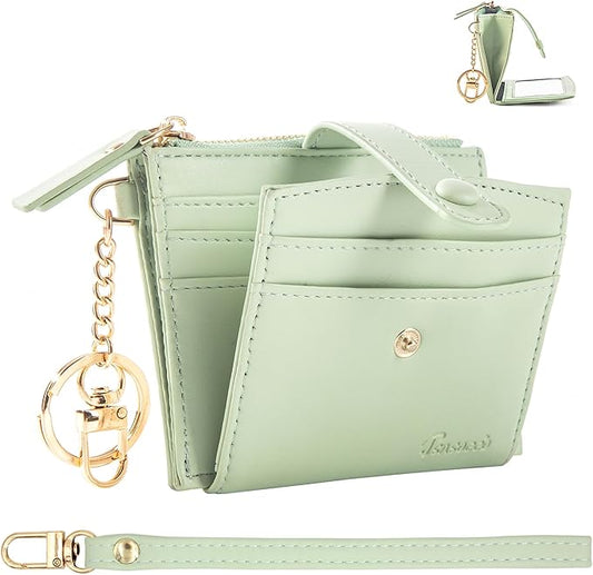 Keychain Wallet Wristlet Small Credit Card Holder Bracelet Key Chain Purse Bangle Tassel Beads Key Rings for Women