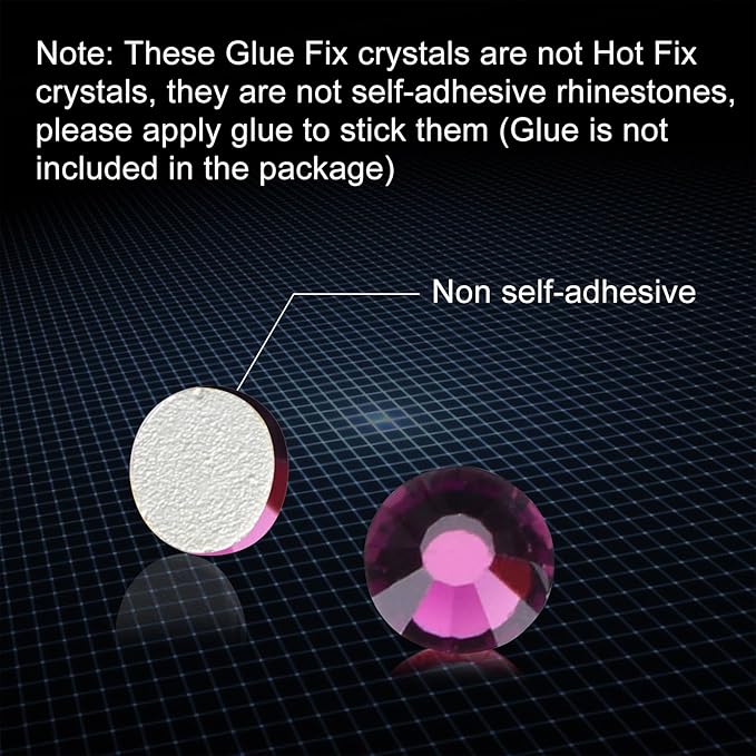 Jollin 2880pcs Flatback Rhinestones Glue Fix Crystal Glass Diamantes Gems for Crafting Nail Art Crafts Decorations Clothes Shoes 2.8 mm (ss10, Amethyst)