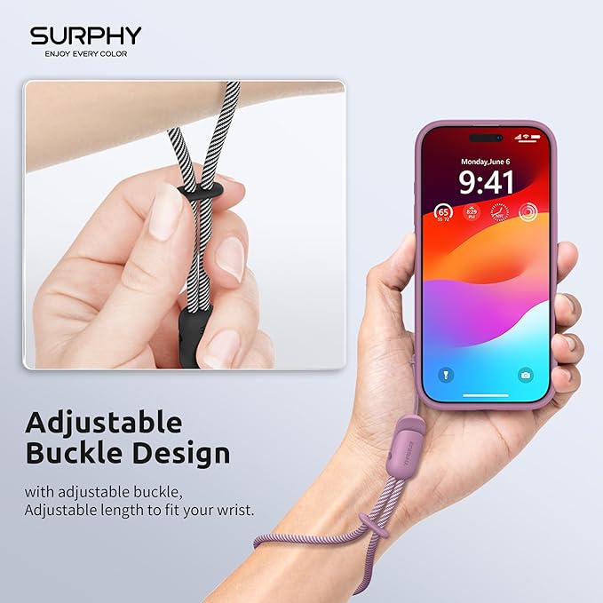 SURPHY 3 Pack Phone Wrist Strap with CellPhone Tether Tab, Cellphone Lanyard, Phone Strap with 2-Color Braided, Wrist Lanyard