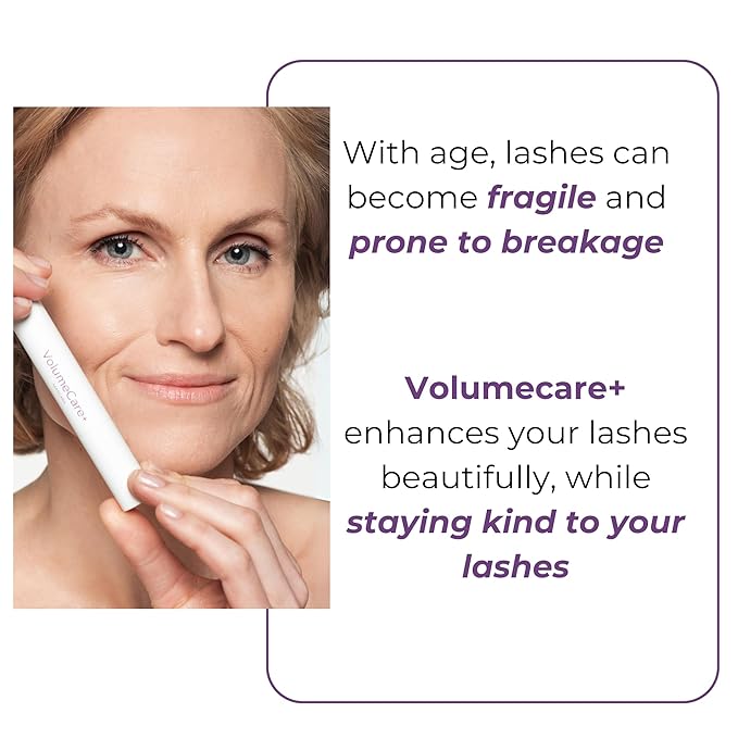 Rumi Cosmetiques VolumeCare+ Mascara For Mature Women - Extreme Length and Volume 2-in-1 Formula - No Clumps or Flaking, Long-Wearing, Hypoallergenic Mascara For Sensitive Eyes (Dark Brown)