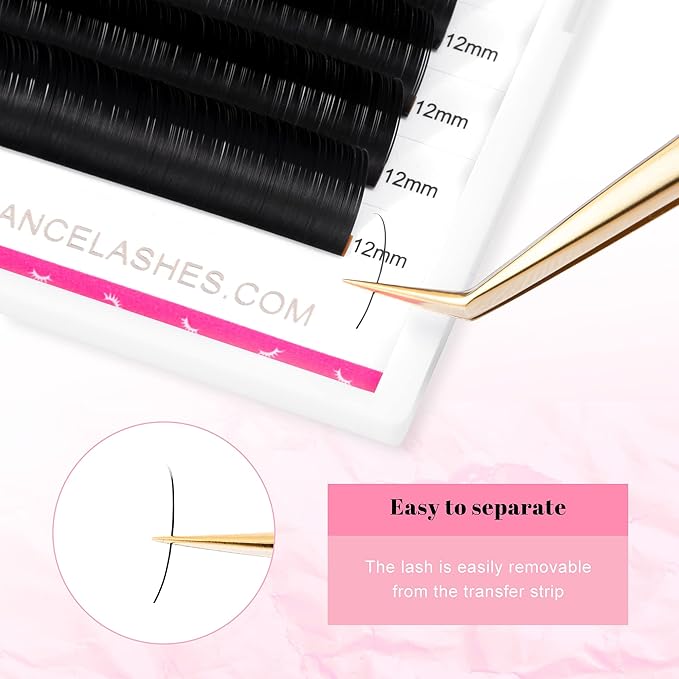 TDANCE Classic Lash Extensions Flat Lashes Eyelash Extension 0.2mm DD Curl Ellipse Eyelash Extensions 8-15mm Mixed Black Matte Individual Lashes Salon Use(Flat,DD-0.2,8-15mm)