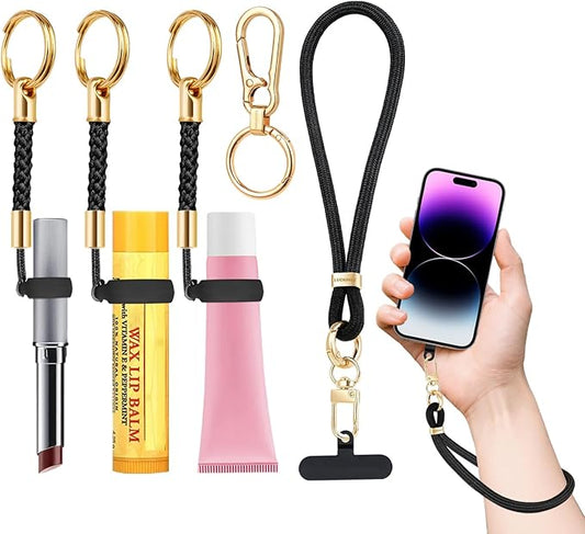 Phone Lanyard for Cellphone Case, Phone Wrist Strap for Case, With Lip Balm Holder Keychain Cap