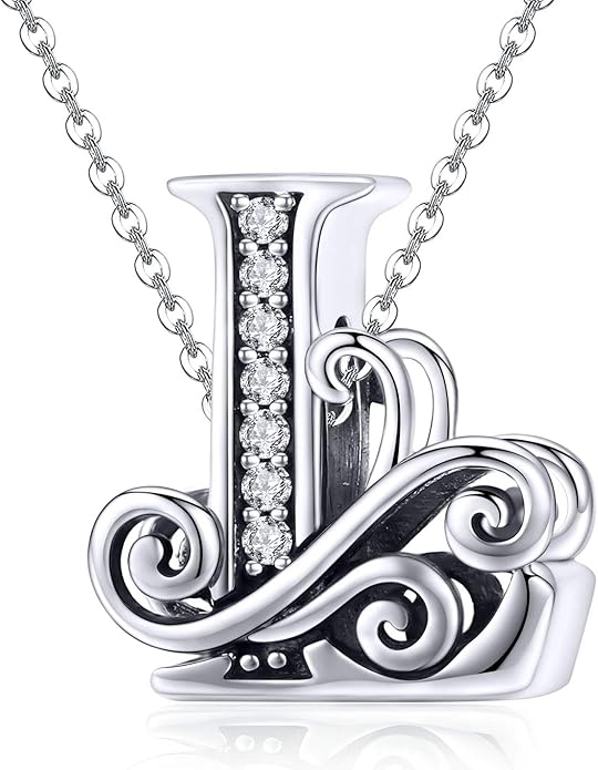 925 Sterling Silver Letter Charms for Pandora Bracelets Alphabet Initial Charms Beads Birthday Christmas Jewelry Gift for Women