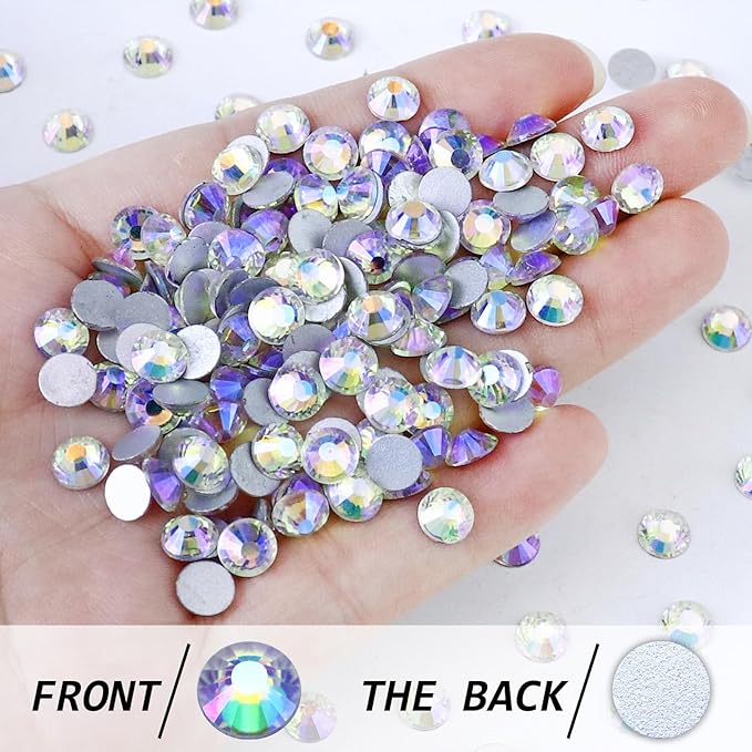 Flatback Crystal Rhinestones Round Gems for Nail Art and Craft Clothes Glue Fix, Starry Night (2.7-2.8mm) SS10/1440PCS