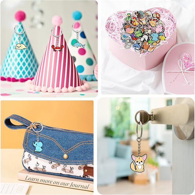 Keychains Bulk DIY Cute Keychain Charms Backpack Charms for Girls Backpack Keychains PVC Key Ring Party gifts