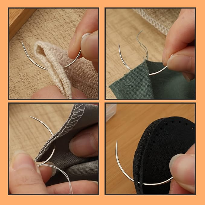 50 PCS Curved Needles, Leather and Weaving Needles for Carpet Leather Canvas Repairing, Blocking Knitting, Modelling and Crafts