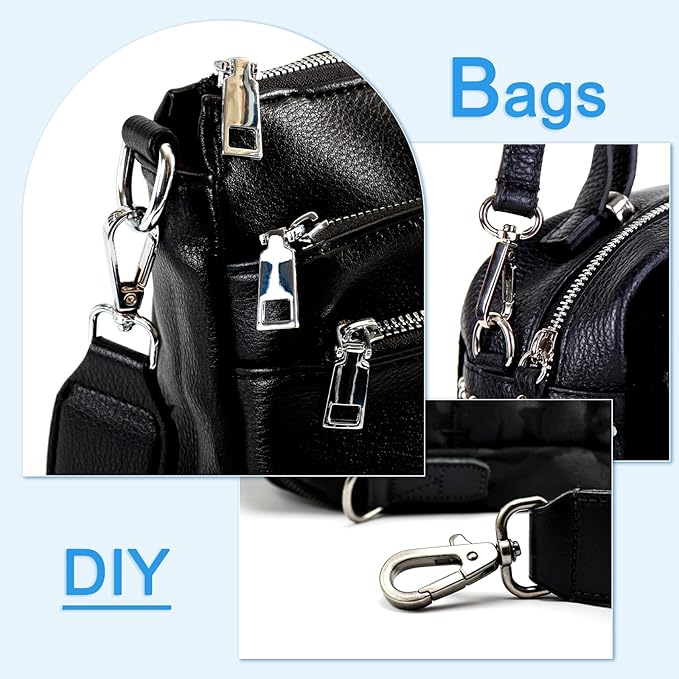 uxcell 12 Pcs Swivel Clasp Hook, 1.26" Purse Snap Clasps Detachable for Bag, Silver