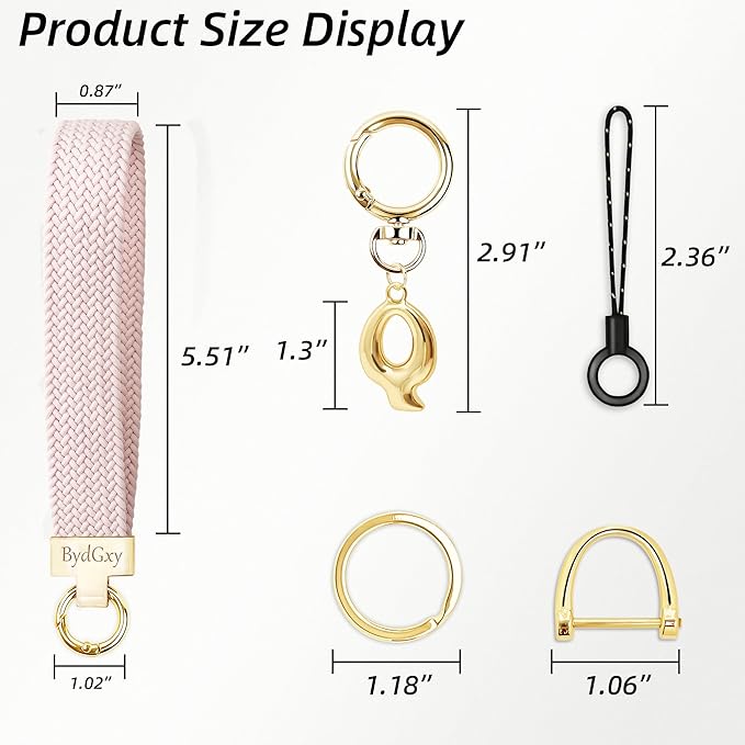 Stretchy Wristlet Initial Keychain, Key Chains Women Cute with Keyring, Llaveros para Mujer, Car Key Accessories