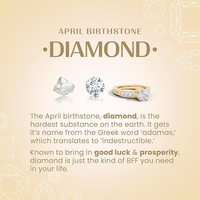 Angara Natural Diamond Pendant for Women | Interlocking Diamond Sideways in Silver/14K Solid Gold/Platinum With 18" Chain | April Birthday, Anniversary, Gemstone Jewelry Gift